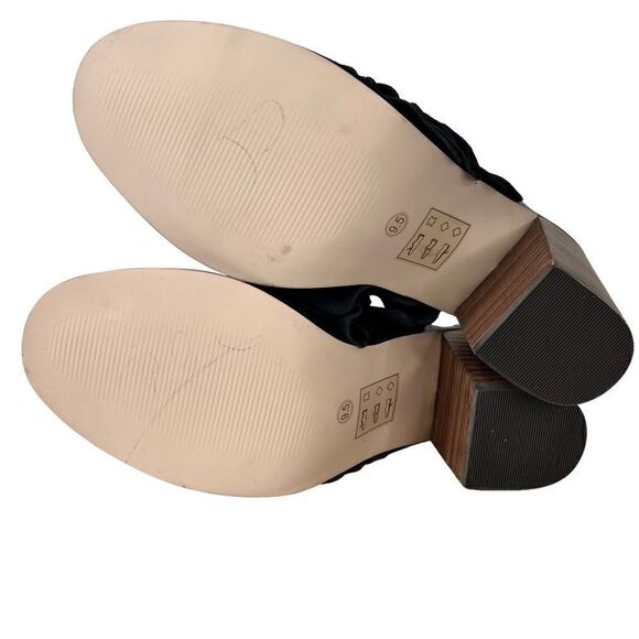 SOLE SOCIETY the FRANNIE Sandal Chunky Heel Open Toe Mules in Black Women's 9.5 - Picture 12 of 13